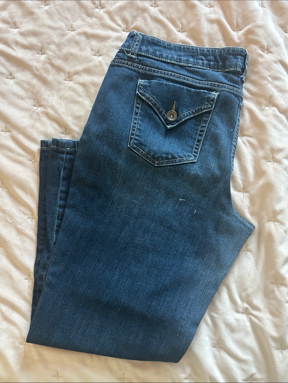 Simply Vera Vera Wang Straight Crop Dark Blue Denim Jeans